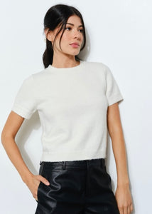 Let It Go White Short Sleeve Sweater