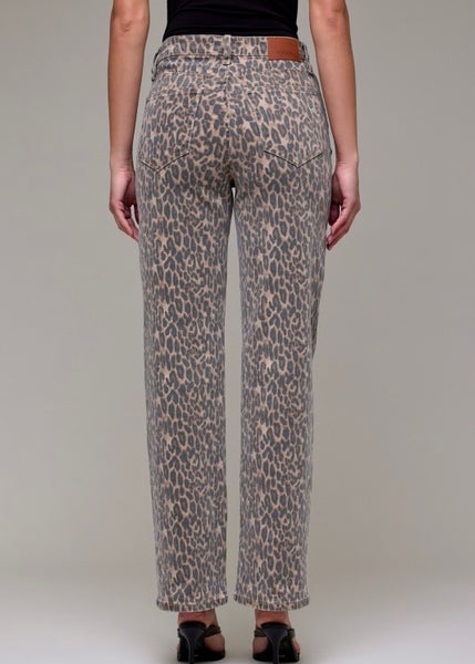 Ella Leopard Straight Leg Denim