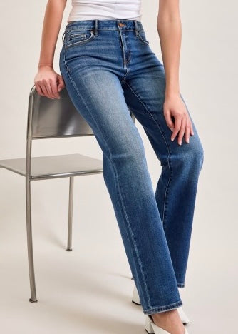 Ella Dark Wash Straight Leg Denim