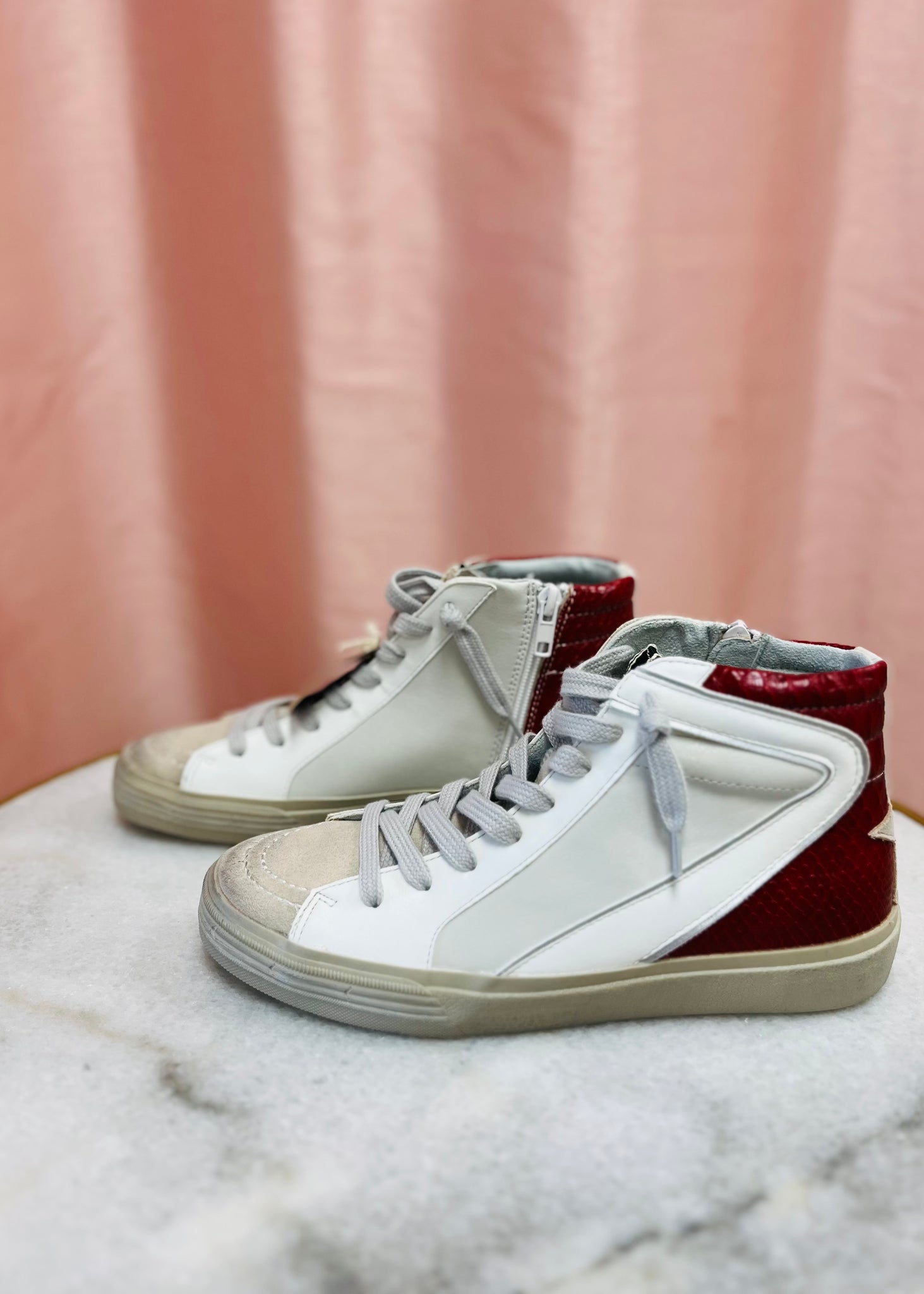 Shu Shop Rooney Dark Red Snake High Top Sneakers