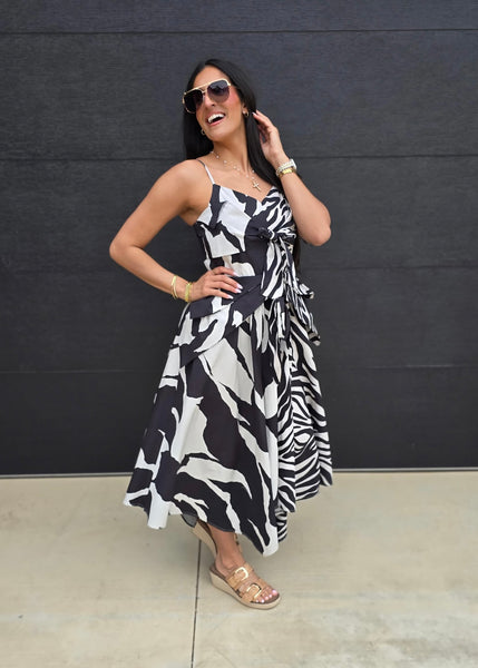 Island Dreams Black & White Maxi Dress