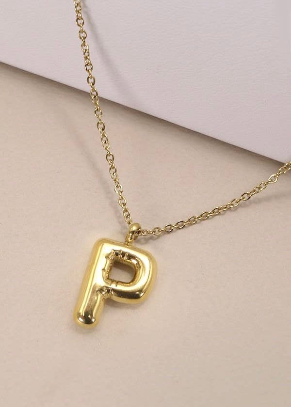 18K STAINLESS STEEL TARNISH FREE  INITIAL NECKLACE | P