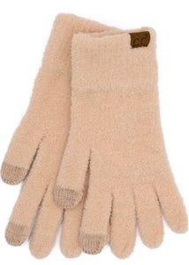 CC Plush Chenille Gloves - Beige