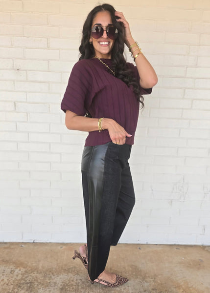 Make It Happen Contrast Black Barrel Pants