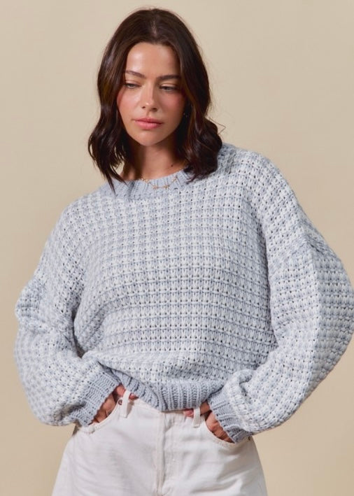 Whether Or Not Lt. Blue/Ivory Sweater