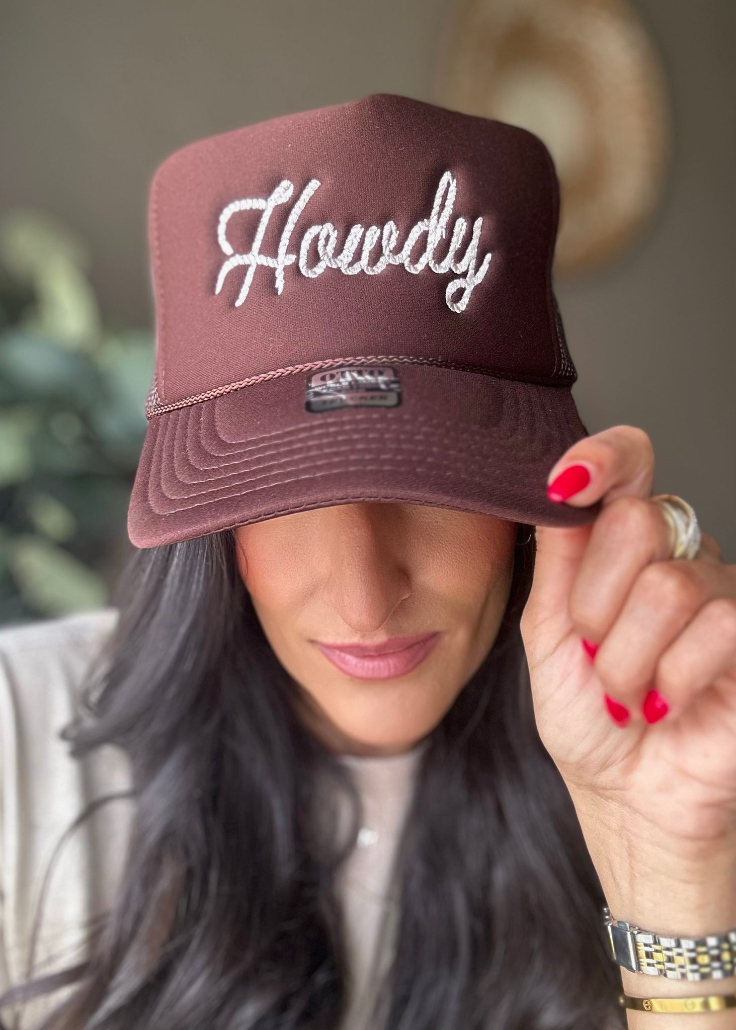 "Howdy" Brown Trucker Hat