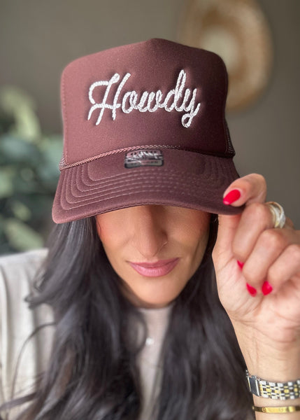 "Howdy" Brown Trucker Hat