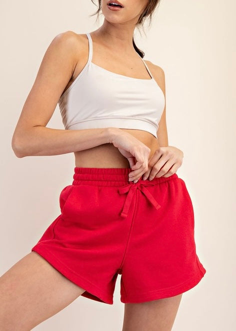 As You Are Red French Terry Basic Short