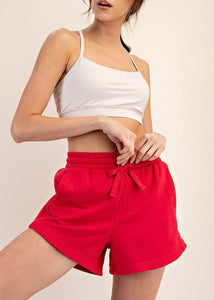 As You Are Red French Terry Basic Short