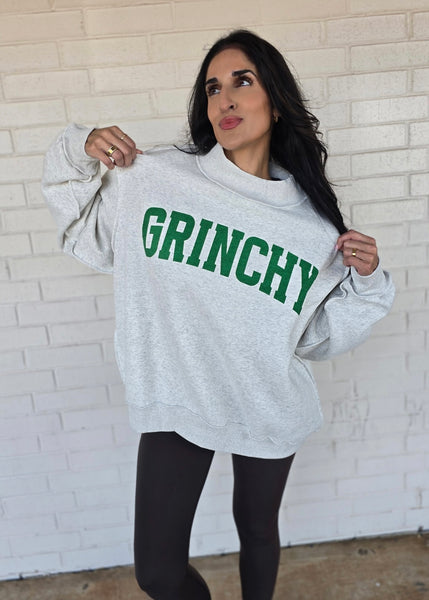 "Grinchy/Naughty" Reversible Mock Neck Sweatshirt