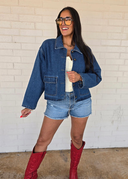 Let's Go Collared Denim Jacket