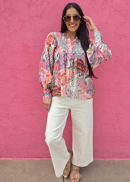 Faithfully Fun Long Sleeve Floral Top