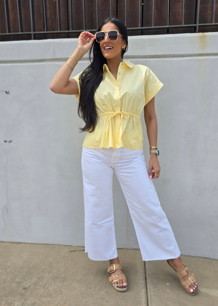 Summer Love Yellow Tie Waist Top