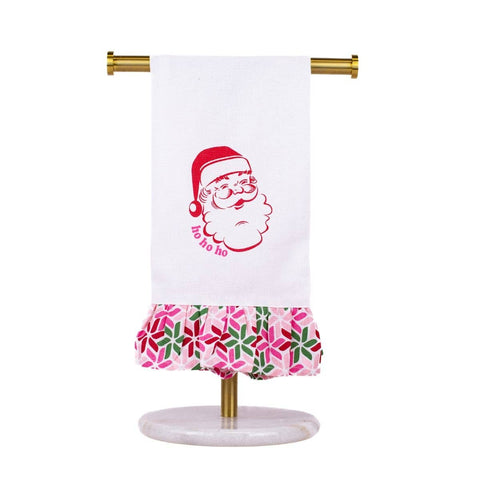 Santa HoHoHo Ruffle Hand Towel