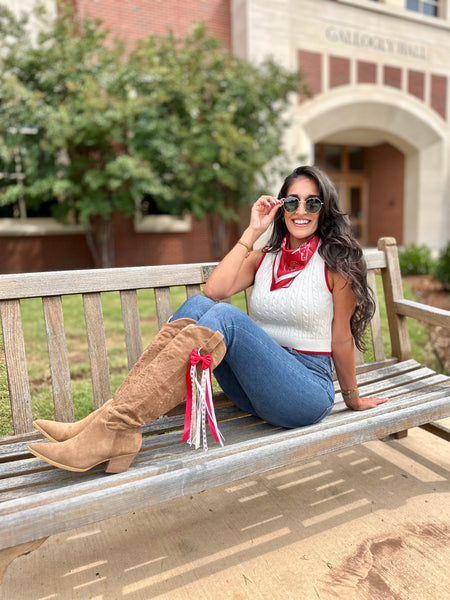 Game Day Bandana Scarf - Crimson Horse & Boots