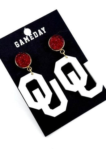 OU Game Day Earrings