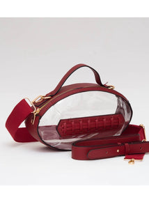 Game Day Football Style Clear Bag: Burgundy