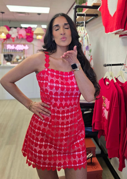 Your Heartthrob Red/Pink Mini Dress