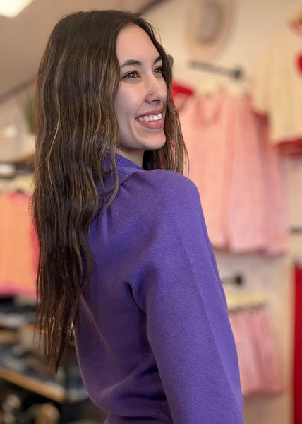 It's A Priority Purple Crewneck Sweater