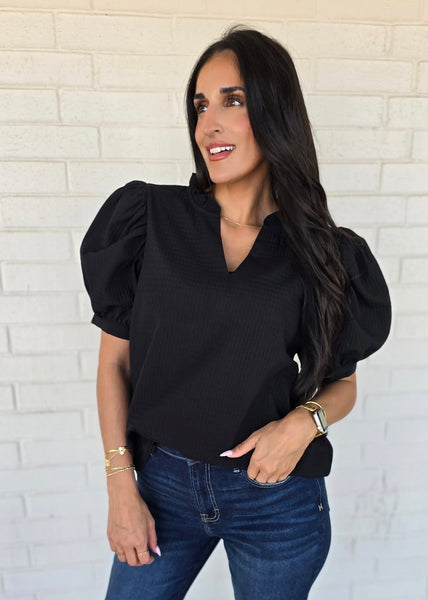 Trust The Process Black V Neck Top