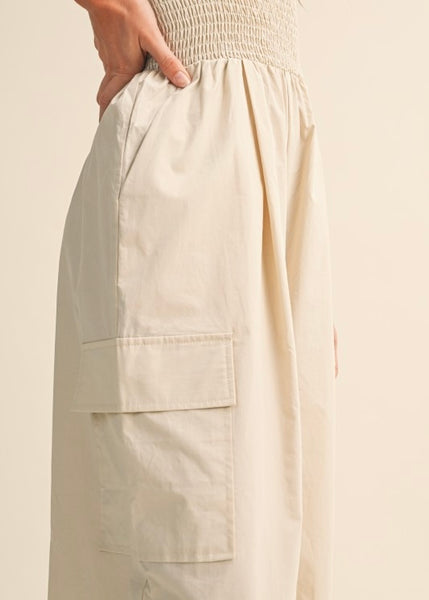 Sunday Stroll Taupe Spaghetti Strap Jumpsuit