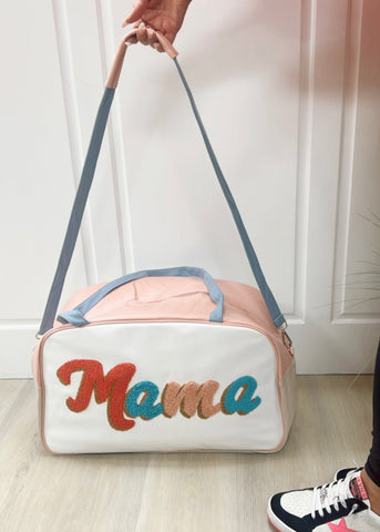 "Mama" Faux Leather Large Soft Neutrals Carryall