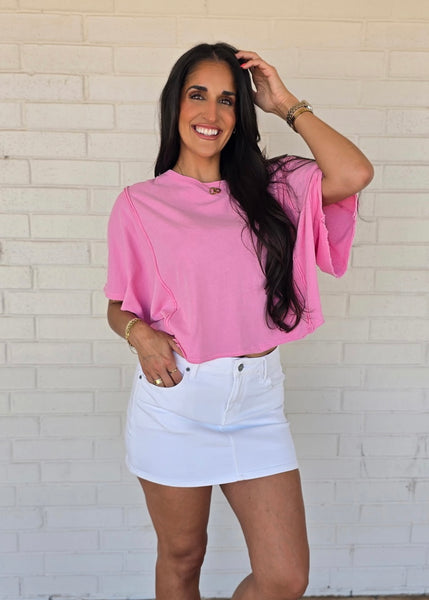 Just Because Pink Mineral Washed Tee