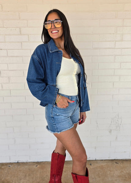 Let's Go Collared Denim Jacket