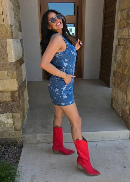 Seeing Stars Denim Romper
