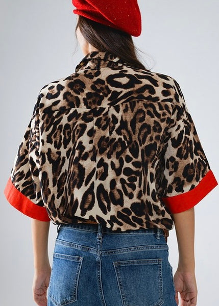 Raise It Up Leopard Button Up Top
