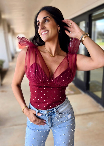 Wisteria Tulle Polka Dot Cami Top