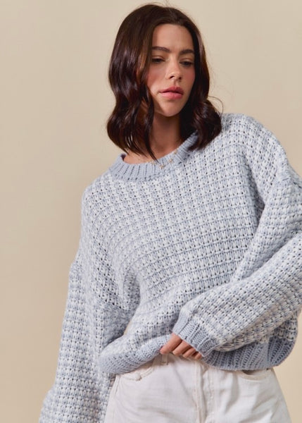 Whether Or Not Lt. Blue/Ivory Sweater