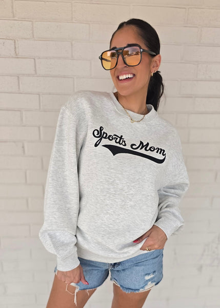 Sports Mom Crewneck Sweatshirt: Ash Grey