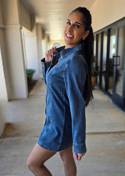 I'm A Survivor Denim Mini Dress