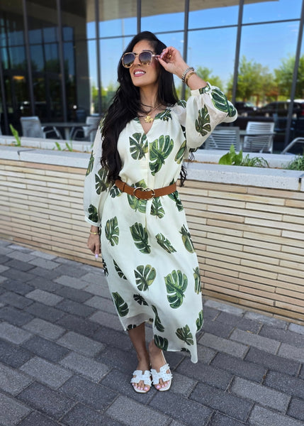 Tropical Breeze Cream Maxi Dress