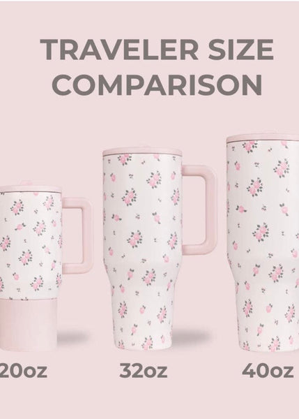 Wildrose HydroJug 40 oz Traveler Tumbler: Wildrose