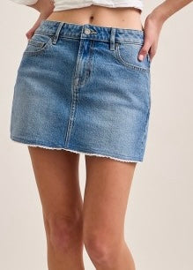 Sophie Mid Rise Denim Mini Skirt