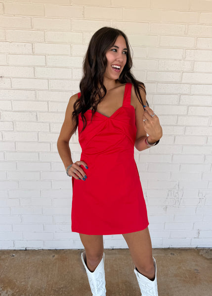 Saturdays At The Stadium Red Romper Dress