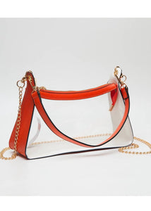 Game Day Stadium Clear Satchel Bag : Orange