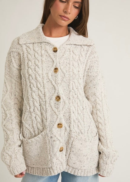 Check Your List Heather Grey Oversized Cardigan