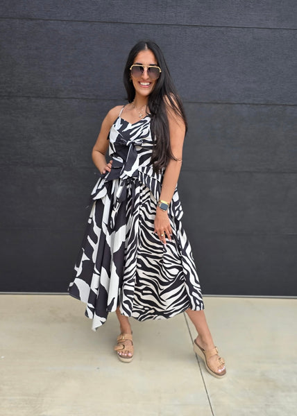 Island Dreams Black & White Maxi Dress