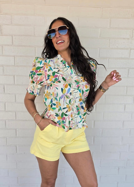 No Pretending Floral Puff Sleeve Top