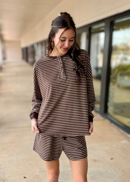 Taking Time Striped 2pc Shorts Set