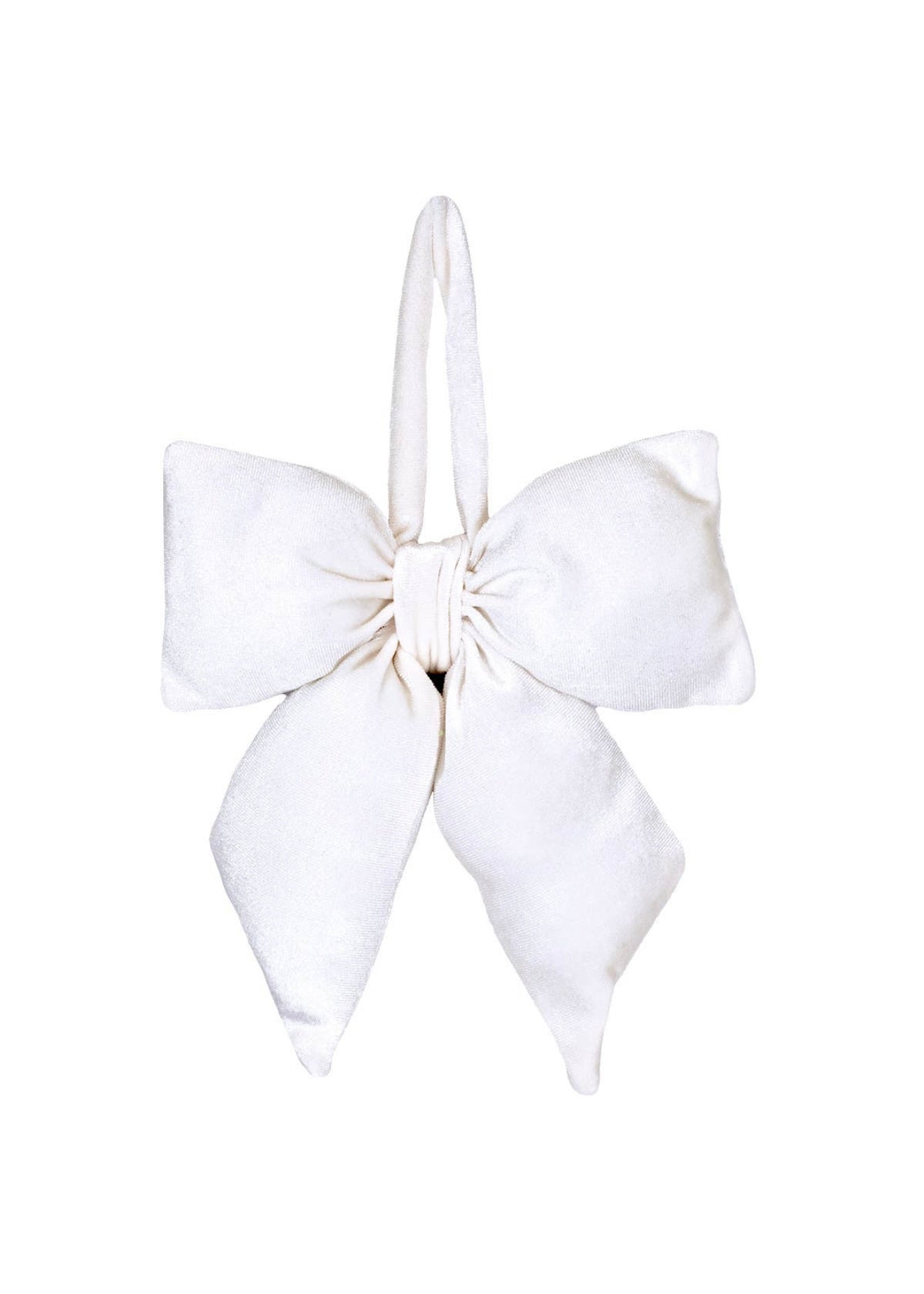 Evelyn White Bow Ornament