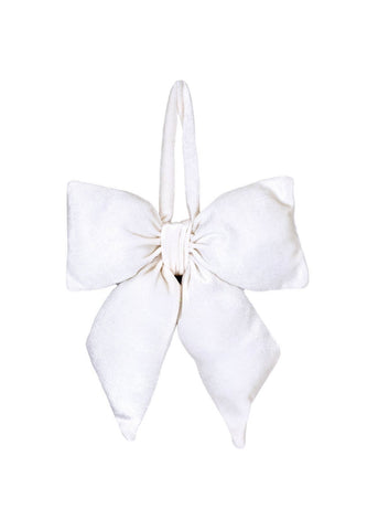 Evelyn White Bow Ornament