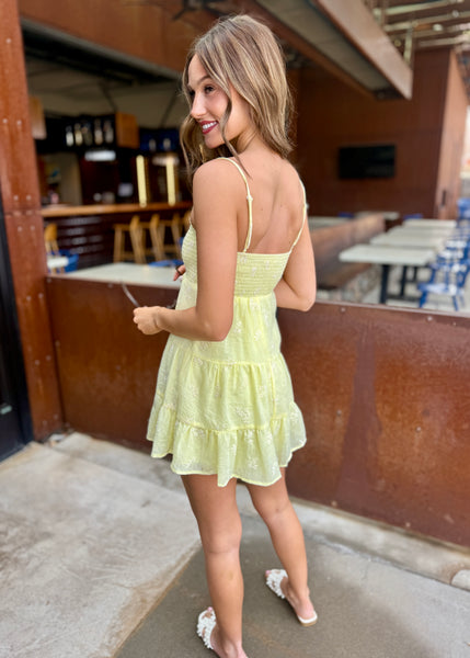 Lovely Sunset Yellow Romper Dress