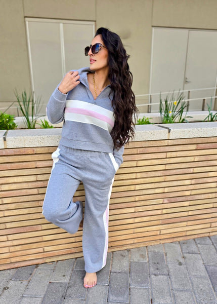 Oceans Drive Heather Grey 2 Pc Pant Set