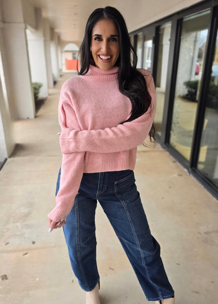 To Myself Pink Turtleneck Sweater