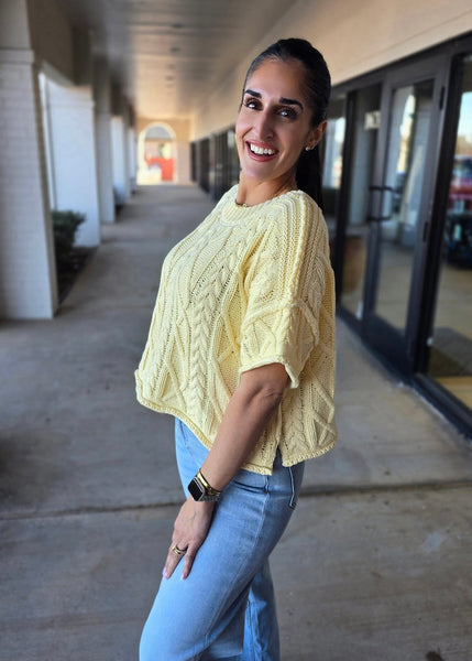 Let There Be Sunshine Yellow Sweater Top