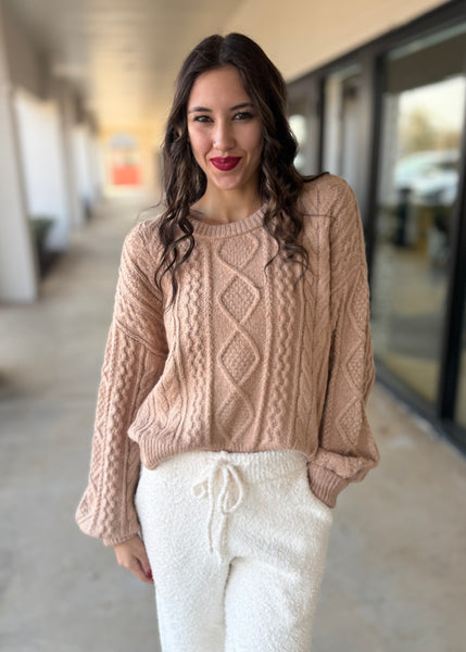 The Beat Goes On Taupe Sweater